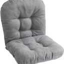 Thick Kitchen Chair Pads Non Slip with High Back, Linen Chair Cushions for Dining Chairs with Ties, Comfy Garden Chair Pads Seat Cushion, One-Piece Office Chair Cushion for Indoor,C