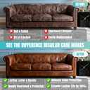 Furniture Salve for Leather - 4oz Professional Furniture Restorer, Polisher & Moisturizer for Couches, Chairs, Tables - Conditioner for Leather, Vinyl & Wood Surfaces - with Brush & Towel (BLUE)