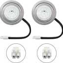 12V DC 1.5W Range Hood Lights with EL Socket, 2Pack Hole Closet Stove LED Light Recessed, Bright White Kitchen Range Hood Light Bulbs Replacement, 6500K (EL Socket-Male-Transparent)