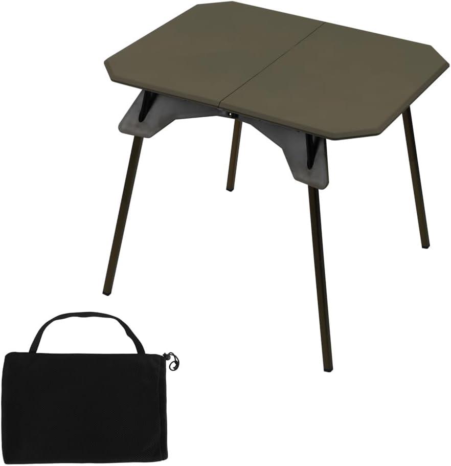 Folding Camping Table,Outdoor Small Portable Aluminum Camp Table with Backpacking Carrying Bag for Camping Beach Picnic Grilling Hiking FishingTravel Dark Green