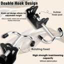 4 Pack Purse Hook for Table and Desk, Heavy Duty Stainless Steel Bag Hanger for Office, Non-Slip Screw Clamp Hook for Backpack, Handbags, Headphone, Space-Saving Accessories, Black