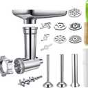 Gdrtwwh Food Grinder Attachment Compatible with All KitchenAid Stand Mixers,Includes 3 Sausage Stuffer Tubes