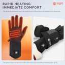 SAVIOR HEAT Heated Glove Liners, Ultra-Thin Rechargeable Electric Gloves, Full Hand & Fingertip Heating (X-Small-Small)