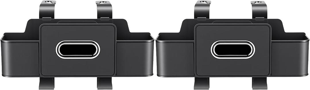 2 Pack Back Seat Car Organizer, Multifunctional Car Organizer Seat Back, with Tissue Box Holder, 2 Cup Holders & 2 Cup Hooks for Phone, Drinks, Toy, Snacks for Keeping Cars Tidy, Fits Most Vehicles