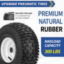 GICOOL 15x6.00-6 Rubber Lawn Mower Tire and Wheel, 2 Pcs Replacement 15x6-6nhs Riding Mowers Lawn Tire and Wheel with Bearing Bore 3/4", 3" Centered Hub