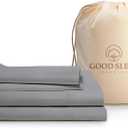 Good Sleep Bedding 800 TC Light Gray Twin XL Sheet Sets for Extra Long Twin Mattress, 100% Pure Cotton Bed Sheets for Twin XL Bed, Twin XL Sheets Bed Set, 16 inch Deep Pocket Twin XL Fitted Sheet