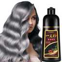 Yocisku Silver Gray Hair Dye Shampoo 3 in 1 for Men & Women, Silver Hair Dye, Natural Hair Dye for Salon Home Use, Shampoo Para Canas 16.9 Fl Oz (Silver Gray)