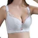 TESOON Full Coverage Bra for Ladies Soft Underwire Deep V Thin Breathable Comfortable Seamless Support Bralette, White, Size: 48A