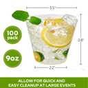 Tobvory 100 Pack Gold Plastic Cups - 9 oz Hard Gold Cups, Premium Disposable Cups For Cocktail And Drinking - Food Grade Party Cups Set - Sturdy Plastic Tumbler Cups For Parties - Gold Glitter