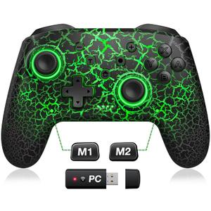 Programmable Switch Controller with Wireless USB Receiver for Nintendo Switch/Lite/OLED, Wireless Switch Controllers with a Mouse Touch Feeling for PC/Android/iOS, RGB Switch Pro Controller with Turbo, Wake-up [macintosh]