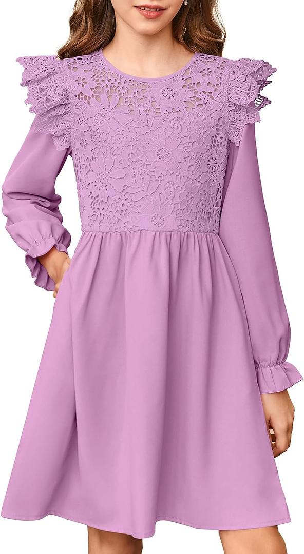 blibean Tween Girls Fall Dresses Semi Formal Flower Dress Size 6-15 Years