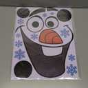 ROCWOHO Christmas Door Stickers Decorations Large Size Christmas Snowman Door Stickers Decals with Snowflakes Candy Christmas Indoor Outdoor Decorations for Winter Door Window Refrigerator
