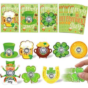 24 Pcs St Patrick's Day Toy Bulk, Green Stress Relief Sensory Toy for Kids & Adults, St Patrick's Day Party Favors Irish Gifts for Classroom Prizes Party Supplies Goodie Bag Stuffers