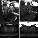 HChengkikz Nappa Leather Car Seat Covers Full Set, Black Car seat Protector 5 Seats, Waterproof Car Seat Cushion, Universal Automotive Seat Covers Fit for SUV Truck Pick-up Sedan, Front and Rear