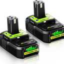 JAUKIST Replacement for Ryobi 18V Battery: 2 Pack 4.0Ah Replace Compatible with Ryobi Lithium Battery P108 P102 P107 P109 Cordless Power Tools with LED Indicator Light