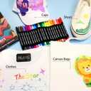 Fabric Markers Permanent for Clothes, 20 Colors Fine Tips Paint Pens for Clothing Canvas Tote Bags T-Shirt and Shoes, Non Toxic Ink for Kids and Adults