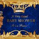 5x3ft Little Prince Black Boy Baby Shower Backdrop Little Baby Shower Party Banner Decoration Backdrops Royal Blue Gold Crown Photography Background P9614A