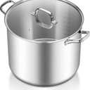 TeamFar 20QT Stock Pot, Stainless Steel Stockpot Large Induction Cooking Pot with Lid & Tri-ply Bottom, for Soup Seafood Cooking, Sauce Canning, Non Toxic & Heavy Duty, Various Stovetops Suitable