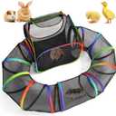 Guinea Pig Playpen with Tunnel, Rainbow Playpen with 98.4" Extended Tube & Open Side, Rabbit Playpen for Bunny, Hamster, Ferret, Chinchilla, Chickens & Small Animals to Play Indoor or Outdoor