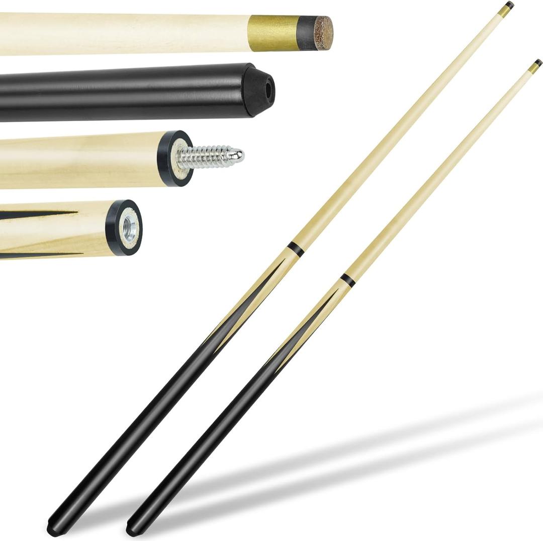Pool Cue Stick Billairds Cue Stick with 11mm Fiber Leather tip Pool Stick 36inch Billiard Cue Sticks Set of 2