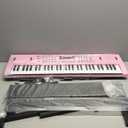 61 Key Keyboard Piano, Digital Kids Piano Keyboard with Stand, Gift for Early Education Children, Pink