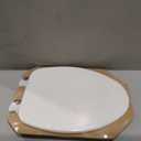 CHURCH Toilet Seat, Easy Clean Hinges Release for Deep Cleans, Durable Enameled Wood Seat, Elongated, White