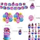 Demon Movie Hunters Party Supplies, Cute Birthday Party Decorations Include Happy Birthday Banner, Balloons, Cake Topper, Cupcake Toppers Cartoon Table Decorations