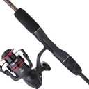 Ugly Stik GX2 Youth Spinning Reel and 5'6" Fishing Rod Combo, Red/ Gold, 2-Piece, Graphite and Fiberglass Rod with Clear Tip Design