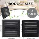 2 Pcs 8" X 8" Attic Vent Metal Shed Vents Gable Vents Louver Vent Grille with Screen Mesh for Home Garage Attic Ceiling, Boost Ventilation and Guard Against Moisture (Black)