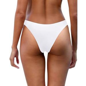 Aqua Eve Women Cheeky Bikini Bottom Brazilian High Cut Swim Bottom Low Rise Bathing Suit Bottom XS