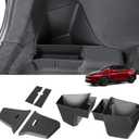 2PCS Rear Trunk Storage Bins with Lids for Tesla Model Y Juniper 5 Seater,TPE Side Cargo Organizer Boxes Rear Trunk Containers for New Tesla Model Y 2025-2026 Accessories