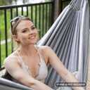 SUNCREAT Medium Size Tree Hammocks for Outside, Patio Hammock Without Stand, Light Gray
