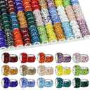 200PCS FIVEIZERO Rhinestone Large Hole Beads for Jewelry Making, 20 Colors Rhinestone European Beads Bulk Spacer Beads for Beadable Pens, DIY Crafts