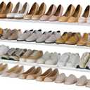 Hoctieon 3 Tier Durable Mesh Style Shoe Rack, Entryway Shoe Shelf, Shoe Rack FreeStanding, Shoe Storage Organizer, Shoe Rack for Closet, Space Save For bathroom, Hallway, Bedroom, Living Room, White