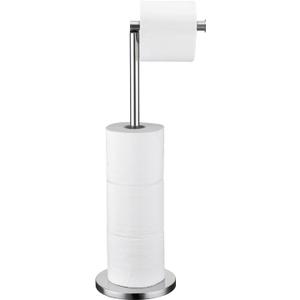 WELLLINK Freestanding Toilet Paper Holder Stand with Heavy Weighted Base, Heavy Duty Bathroom Tissue Paper Stand for Bathroom, Polished Chrome Finish