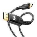 BlueRigger USB C to DisplayPort Cable (6FT, 8K 60Hz, USB Type-C 3.1 to Display Port, 32.4 Gbps, Thunderbolt 4/3, USB-C to DP 1.4 Cable) - Compatible with Monitor, HDTV, Projector, Laptop