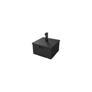 Helios&Hestia 3-in-1 Plastic Patio Umbrella Base Stand Weight with Wheels 176lbs with Sand Filled, Can be Used as Outdoor Coffee End Table, Flower Planter Box, Fits 7 to 11ft Market Umbrellas, Black