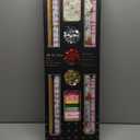 LaRibbons Christmas Wrapping Paper Sets, Classic Reindeer Stripes & Happy Holiday Design with Ribbons & Gift Tags & Metallic Pom Pom for Christmas, Holiday，30Inch × 10Feet（ 4 Rolls: 100 Sq.Ft.Ttl）