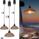 Outdoor Chandelier Lights Waterproof, Battery Operated Pendant Lights for Gazebo, Pergola, Patio, Porch, IP65 Weatherproof (Pack of 3)