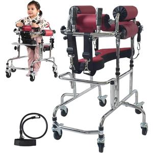 Rehabilitation Walker for Children – Adjustable 6-Wheel Anti-Tilt Walking Aid with Safety Lock for Cerebral Palsy, Hemiplegia & Post-Surgery Recovery, 220 lbs Max