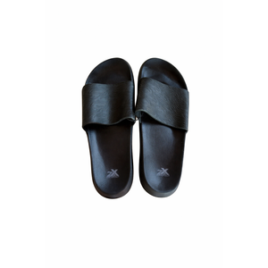 MEN'S BLACK SELF DESIGN SLIDERS SANDLES BY ZEROXPOSUR, SIZE 12