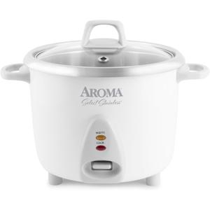 Aroma Housewares Select Stainless Rice Cooker & Warmer with Uncoated Inner Pot, 14-Cup(cooked) / 3Qt, ARC-757SG