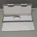 Wireless Keyboard and Mouse Combo - Full Size Slim Thin Wireless Keyboard Mouse with Numeric Keypad 2.4G Stable Connection Adjustable DPI (White & Silver)