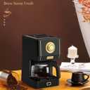 Amaste Coffee Maker, 25 Oz Drip Retro Style Coffee Machine with Glass Coffee Pot with Reusable Coffee Filter & Three Brewing Modes, Warming Plate, CM 1003AE-Black