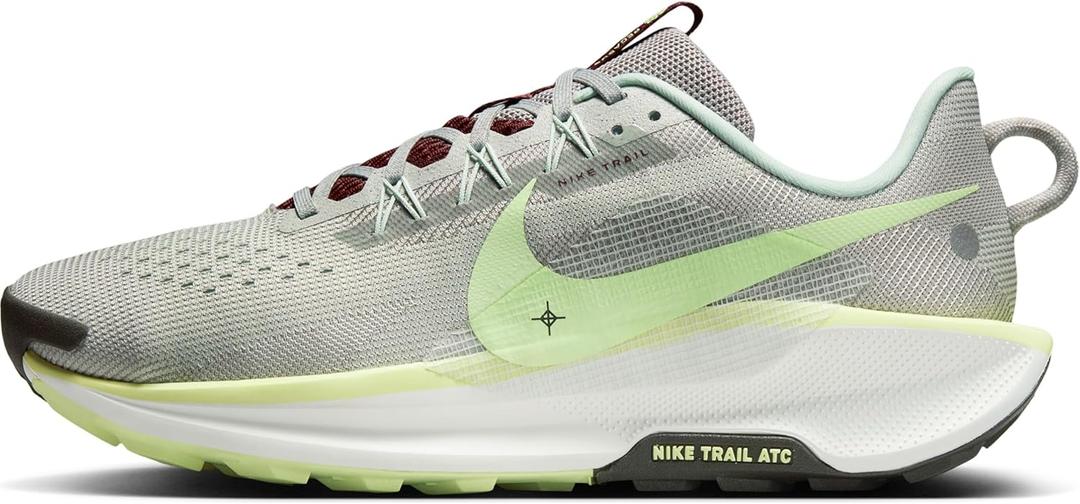 Nike Pegasus Trail 5 Men's Trail Running Shoes (DV3864-004, Light Silver/College Grey/Dark Team Red/Barely Volt) Size 10