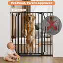40" Extra Tall Baby Gate for Stairs, Auto Close Stroller Friendly Dog Gate Indoor for Doorways, Pressure Mounted 29"-40" Wide Baby Gate, Easy Walk Through Gate for Children & Pets, Black