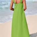 PRETTYGARDEN Women Sleeveless Casual Flowy Maxi Dress | Soft Lightweight Fabric, Strappy Loose Fit, Thick Shoulder Strap with Pockets, Beach Vacation Dresses, Trendy Summer Clothes (Green, M)