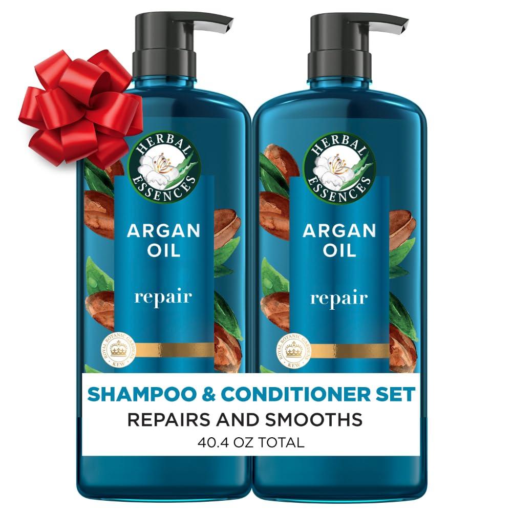 Herbal Essences Argan Oil Repair Shampoo & Conditioner Set, Moisturizes & Smoothes, Paraben-Free, Color-Safe, pH-Balanced, Citrus Scent, 20.2 Fl Oz, 2-Pack