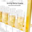Champagne Wall Holder for Party Holder Up to 80 Cups, 5 Layer Movable Champagne Flute Holder Display, Metal Champagne Wall Stand, Drink Wall for Wedding, Bar Decor (Gold)