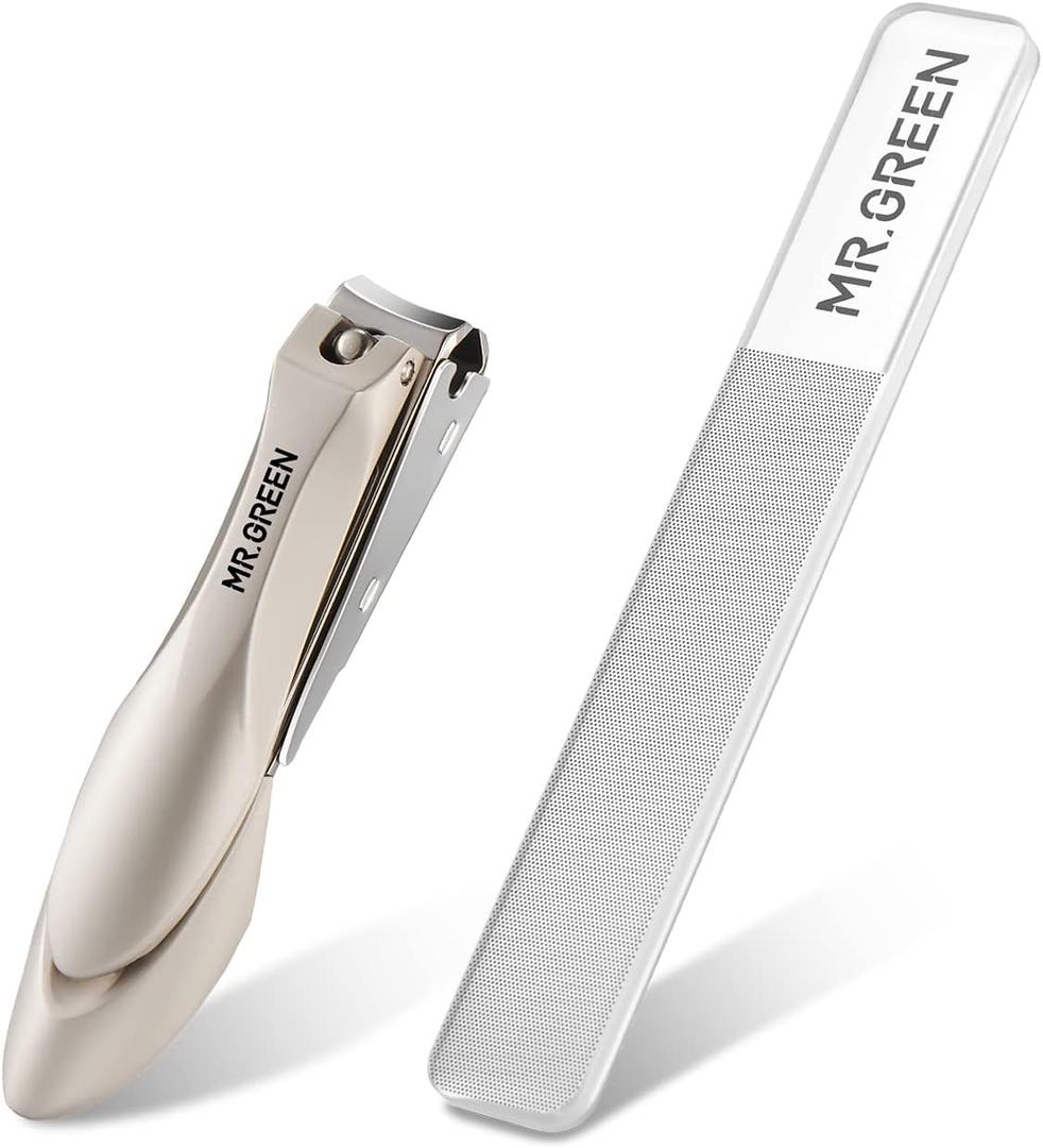 MR.GREEN Baby Safety Nail Clippers Nail Care Clippers Fingernail Cutter Newborn Baby Convenient Nail File Manicure Tools (Baby Nail Clipper+Nano Glass File)